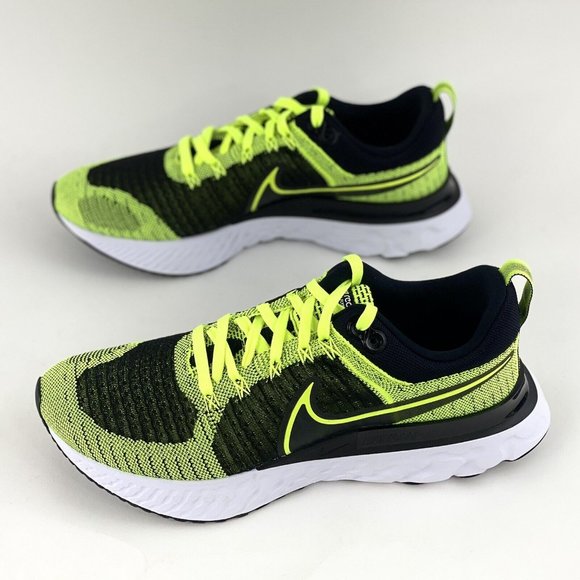 Nike React Infinity Run Flyknit 2 Volt Black Men's Sneakers Shoes CT2357 700 - Picture 3 of 12